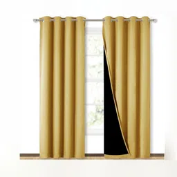 BFAM Yellow Black Out Long Door Curtain-picture-17
