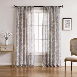 BFAM Brown & White Floral Sheer Window-picture-20