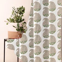 Trance Home Linen Orange & White Printed Room Darkening Pure Cotton Door Curtain-picture-34