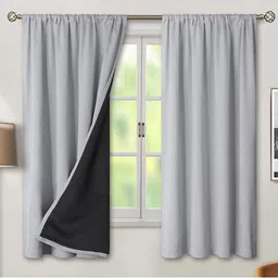 BFAM Grey & Black Black Out Window Curtain-picture-22