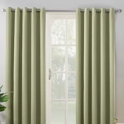 haus & kinder Green 2 Pieces Blackout Velvet Window Curtains-picture-1