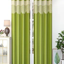 Homefab India Green Set of 2 Door Curtain-picture-23