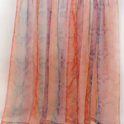 ZEBA Orange Sheer Abstract Door & Window Curtain-picture-17