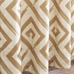 URBAN SPACE Beige & Cream-Coloured 2 Pieces Geometric Printed Cotton Window Curtains image 5