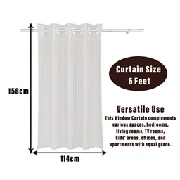 Kuber Industries Cream-Coloured 2 Pieces Striped Eyelet Door Curtain image 5