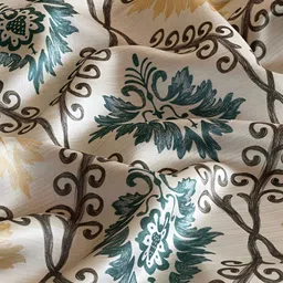 HOMEMONDE Grey & Cream-Coloured Set of 2 Black Out Window Curtain image 3