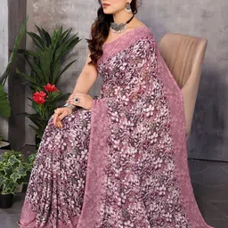Ambuja International Floral Printed Pure Georgette Saree-picture-13