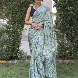Mitera Floral Satin Ready to Wear Saree image 1