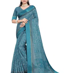 RUNAYA NX Floral Printed Ikat Saree-picture-12