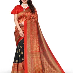 KALINI Ethnic Motifs Printed Art Silk Banarasi Saree-image-29