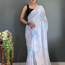 Mitera Abstract Printed Pure Chiffon Ready to Wear Saree-image-82
