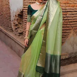 Mitera Woven Design Zari Organza Kanjeevaram Saree-picture-21