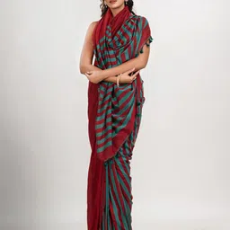 Angoshobha Striped Woven Design Pure Cotton Saree-picture-36
