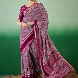 VRAGI Warli Sequinned Maheshwari Saree-picture-18