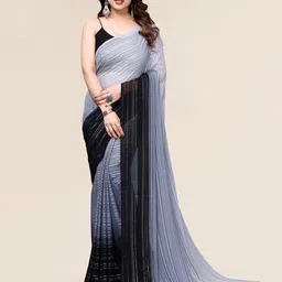 moda rapido ANAND SAREES Striped Satin Saree-picture-11