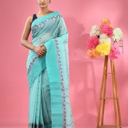 Charukriti Ethnic Motifs Woven Design Pure Cotton Taant Saree-image-6