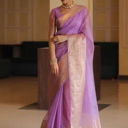 DIVASTRI Woven Design Zari Organza Kanjeevaram Saree-picture-18
