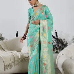 Dori Ethnic Motifs Woven Design Zari Banarasi Saree-image-29