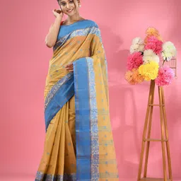 Charukriti Floral Printed Woven Design Pure Cotton Taant Saree-image-94