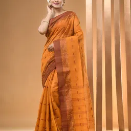 Arhi Ethnic Motifs Woven Design Pure Cotton Taant Saree-image-86