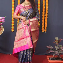 yourwish Zari Silk Cotton Banarasi Saree-picture-26