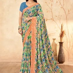 Reboot Fashions Floral Printed Pure Georgette Saree-picture-46