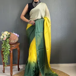 Mitera Colourblocked Pure Crepe Ready to Wear Saree-picture-22