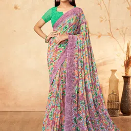 Reboot Fashions Floral Printed Pure Georgette Saree-picture-15