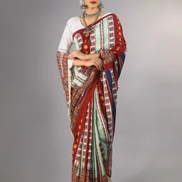BUTA BUTI Ethnic Motifs Printed Pure Cotton Saree-image-45
