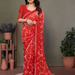 KALINI Printed Pure Georgette Saree image 4