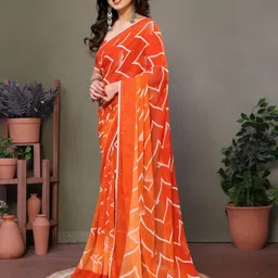 KALINI Printed Pure Georgette Block Print Saree image 3