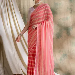 HERE&NOW Woven Design Zari Silk Blend Fusion Banarasi Saree image 3
