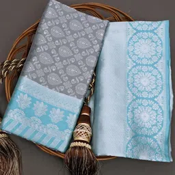 LIMDO Floral Woven Design Zari Pure Silk Kanjeevaram Saree image 2