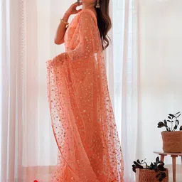 Saree mall Embellished Sequinned Net Saree image 4