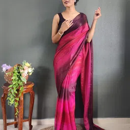 Mitera Striped Zari Pure Crepe Ready to Wear Saree image 3