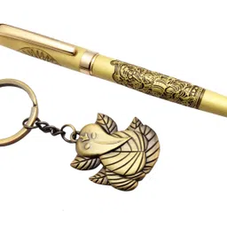 ledos Lord Dancing Ganesha Special Edition Ballpoint Pen Golden Trims & Key Pen Gift Set image 2