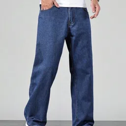 dashing fit Men Boyfriend Mid Rise Dark Blue Jeans-picture-10