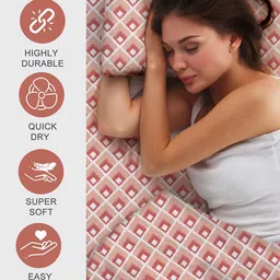 Layers Zen Peach Ethnic Motifs 225 TC Double Bedsheet with 2 Pillow Covers image 2