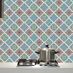 Jaamso Royals Green & Blue 3 Pieces Sheet 3D PE Foam Self-Adhesive Wallpaper-image-56