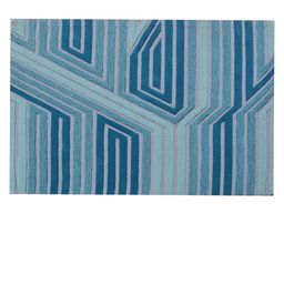 PRESTO Blue Abstract Hand Tufted Wool Anti-Skid Carpet-picture-29