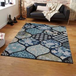 PRESTO Blue & Black Printed Anti-Skid Carpet-picture-10