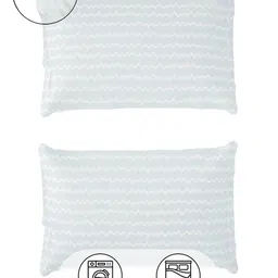 Story@home Grey & Blue Geometric 180 TC Queen Bedsheet with 2 Pillow Covers image 4