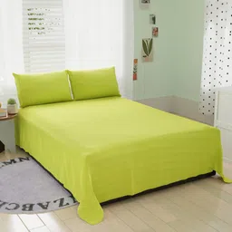 BELVOSTUM Green Striped 220 TC Cotton Microfiber Double King Bedsheet & 2 Pillow Covers-image-28