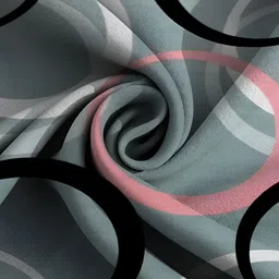 RISING STAR Grey & Pink Geometric Cotton 250 TC Fitted King Bedsheet With 2 Pillow Covers image 2