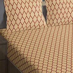 Trance Home Linen Dori Clay Red 200 TC Queen Flat Bedsheet with 2 Pillow Covers image 2