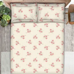 Boutique Living India Regent Park Pink & White Printed 200 TC Cotton King Bedsheet Set image 5