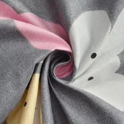 MORADO Grey & White Printed 210 TC Queen Bedsheet with 2 Pillow Covers image 2