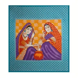 POORAK Green & Yellow Graphic Cotton 104 TC Queen Bedsheet With 2 Pillow Covers image 4