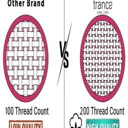 Trance Home Linen Damask & Dori 200 TC Queen Flat Printed Bedsheet with 2 Pillow Covers image 2