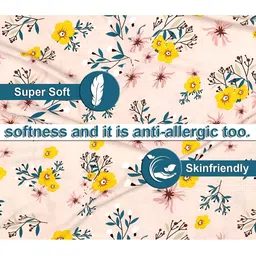 Bajo's Peach Coloured & Yellow Cotton Floral 350 TC King Bedsheet with 2 Pillow Covers image 5